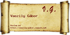 Vaszily Gábor névjegykártya